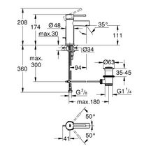 Mitigeur monocommande Lavabo Taille S Essence Chromé GROHE 24175001