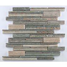 Mosaïque pierre naturelle Sticks - 30x30x1 cm - modern rustic - tesselles variées