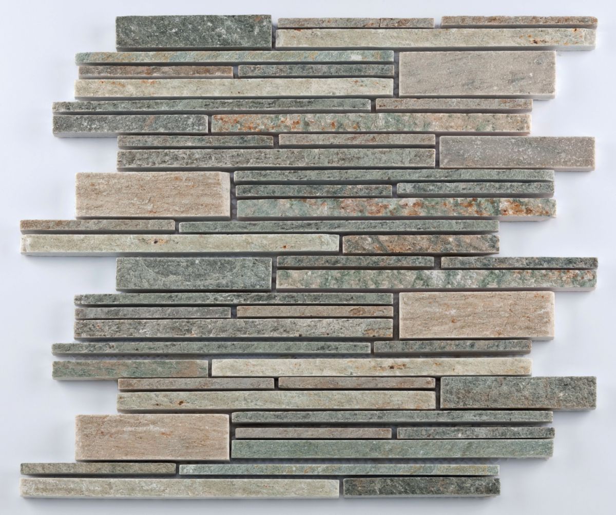 Mosaïque pierre naturelle Sticks - 30x30x1 cm - modern rustic - tesselles variées