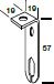 Coulisseau pour suspente sur ossature 15, 24 ou 35mm boîte de 100 Ref. BPAWDN20H