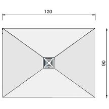 Receveur Fundo Primo rectangulaire, écoulement centré 1200x900x40 mm Réf. 073735174