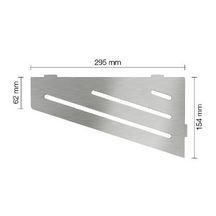 Tablette d'angle Shelf-E - design Wave - inox brossé - 154x295 mm - ép. 2 mm