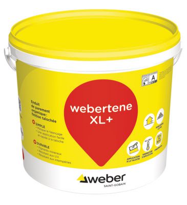 Enduit de parement organique webertene XL+ aspect taloché - ton pierre 016 - seau de 25 kg