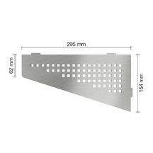 Tablette d'angle Shelf-E - design Square - inox brossé - 154x295 mm - ép. 2 mm