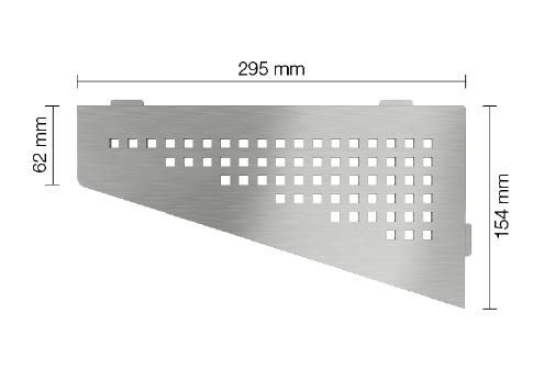 Tablette d'angle Shelf-E - design Square - inox brossé - 154x295 mm - ép. 2 mm