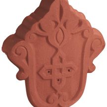 Fronton de rive universelle 1083 terre cuite rouge nuancé 350x335 mm teinte C1020 EDILIANS