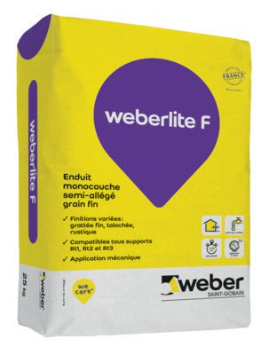 Enduit d'imperméabilisation coloré weberlite F - gris perle 091 - sac de 25 kg