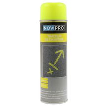 Traceur fluo de chantier, aérosol 500ml, jaune - application jusqu'à -20 Novipro