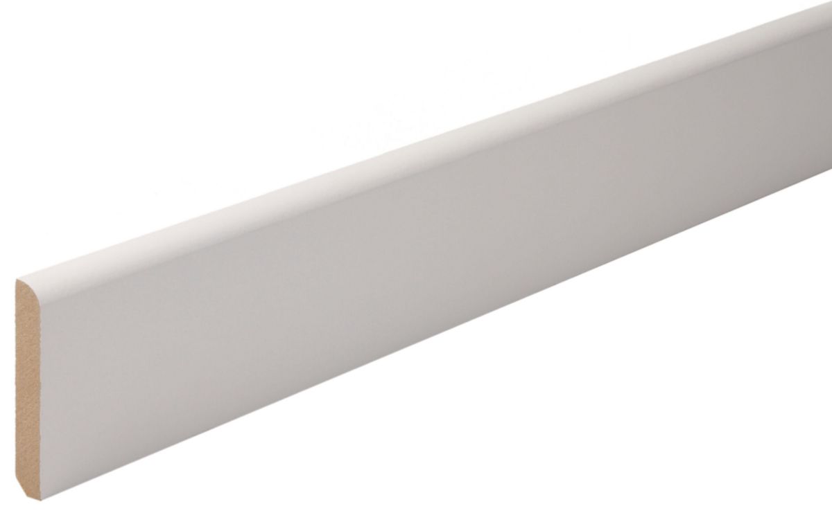 Plinthe arrondie MDF - prépeint blanc - 10x70 mm - L. 2,4 m