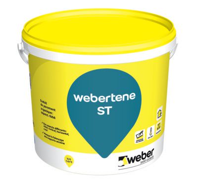 Enduit organique de parement webertene ST pour façade neuve aspect ribbé - blanc éclat 700 - seau de 25Kg