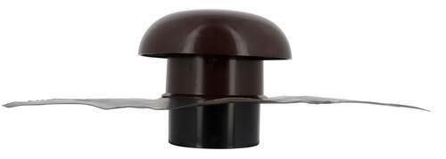 Chapeau de ventilation à collerette d'étanchéité CDT12M - avec moustiquaire - PVC marron - Ø 125 mm - collerette 450x330 mm