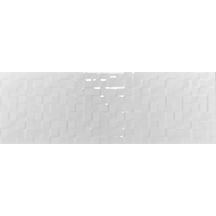 Faïence Arte Deco Twist evolution cubic blanc brillant rectifié 30 x 90 cm