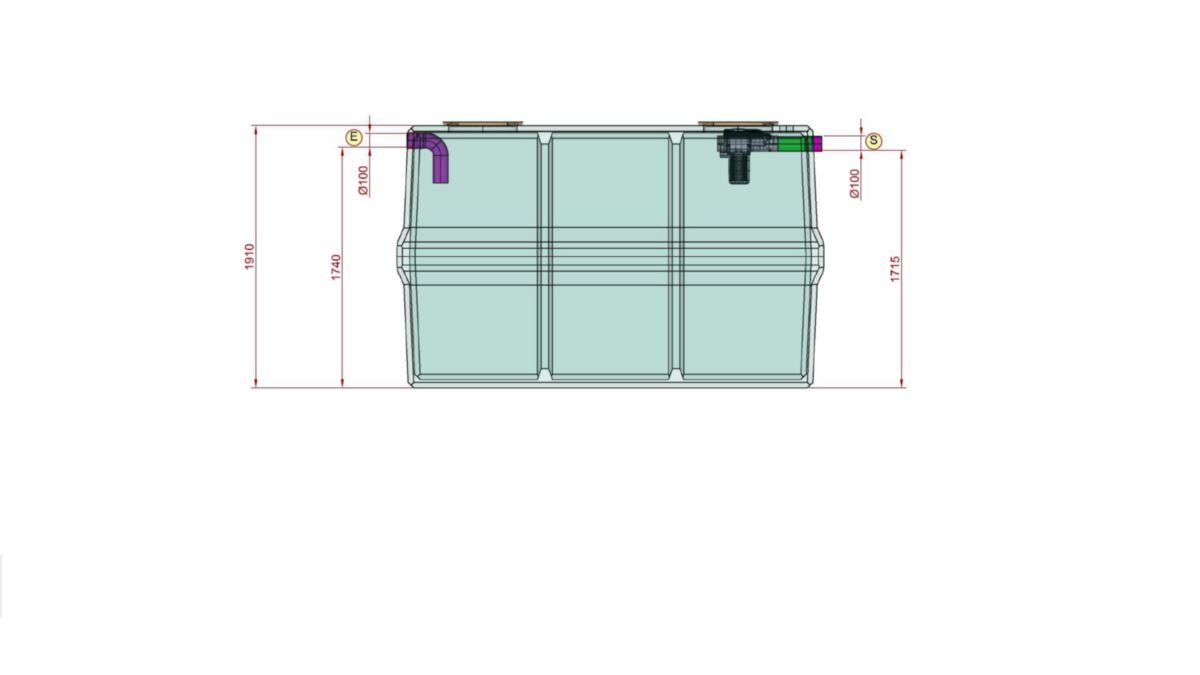 Fosse septique Clairflo basse 5000 litres 300x123x207cm