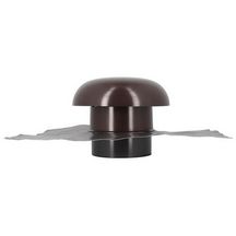 Chapeau de ventilation à collerette d'étanchéité CDT16M - avec moustiquaire - PVC marron - Ø 160 mm - collerette 500x400 mm