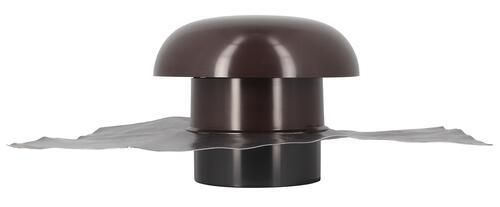 Chapeau de ventilation à collerette d'étanchéité CDT16M - avec moustiquaire - PVC marron - Ø 160 mm - collerette 500x400 mm