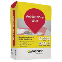 Enduit de ragréage fibré weberniv dur - gris - sac de 25 kg