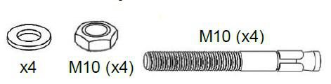 Kit pour fixation platine - H. 1,8 m