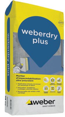 Mortier d'imperméabilisation weberdry plus pour fondations - sac de 25 kg