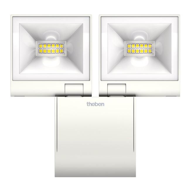 Double spot LED à détecteur de mouvement theLeda S20 M BK - blanc - 2x10 W