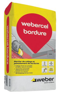 Mortier pour collage d'îlot Webercel bordure - gris - sac de 25 kg