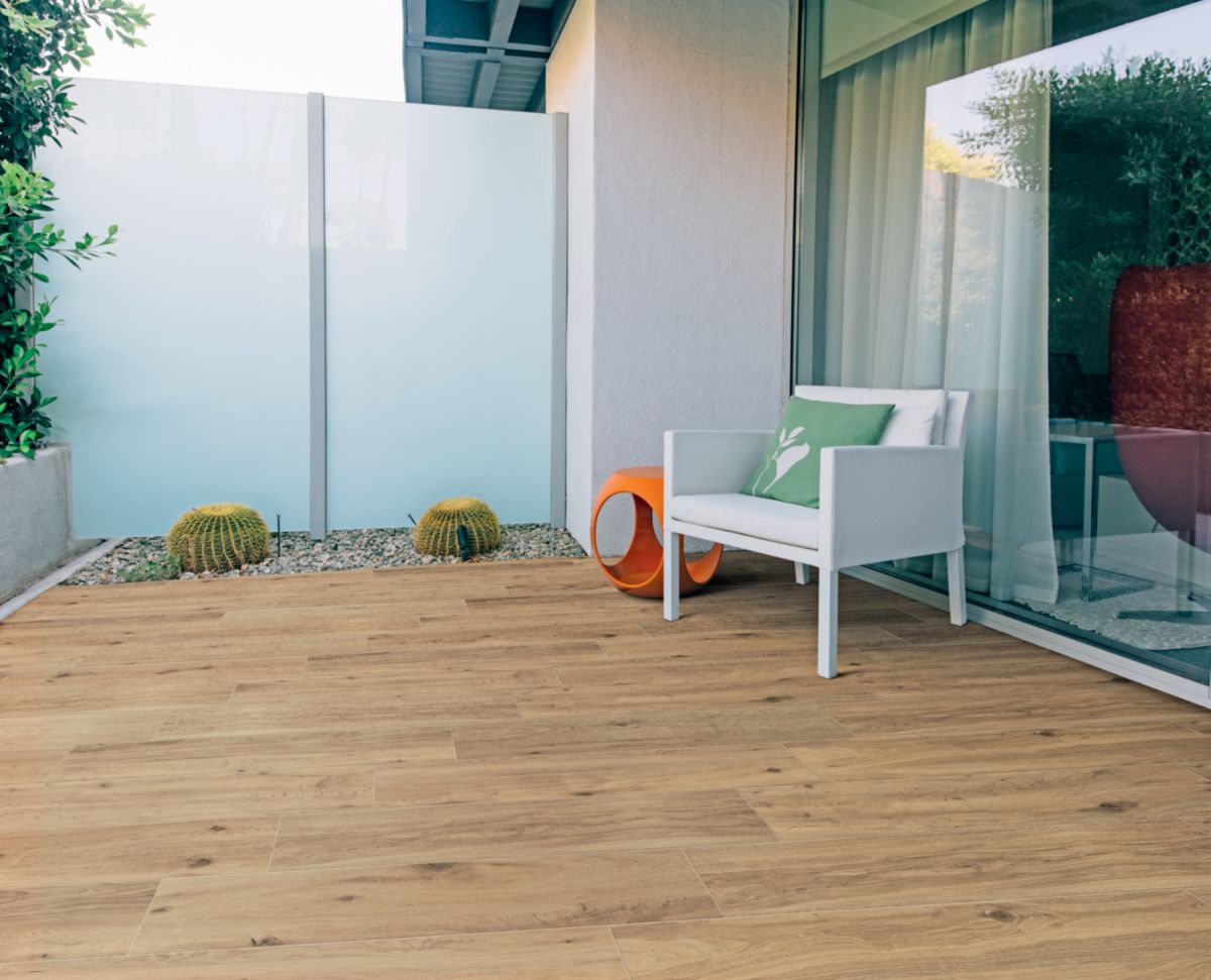 Carrelage sol extérieur Treverkview - grès cérame rectifié antidérapant - naturale outdoor - 20x120 cm