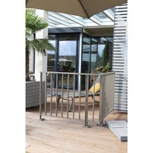 Kit Garde-corps aluminium thermolaqué LINUS - taupe - pose au sol par le haut - L. 1 m