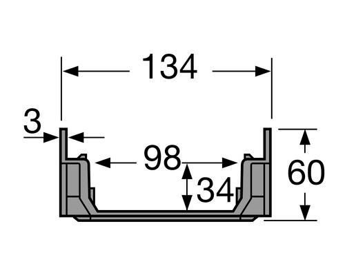 Caniveau 130 bas Connecto CAB773 - PVC gris clair - L. 0,5 m