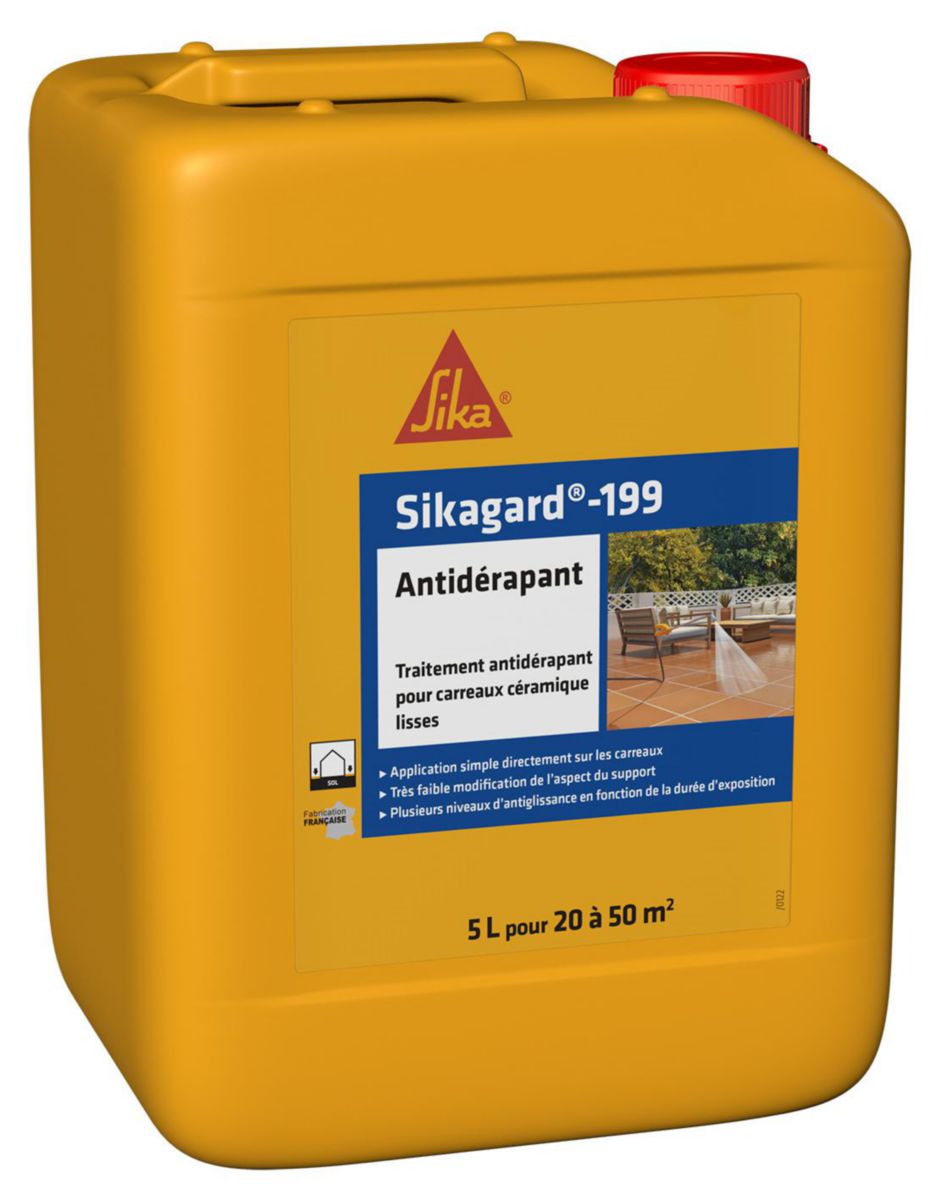 Traitement antidérapant pour carreaux céramique lisses Sikagard-199 Antidérapant bidons de 5 litres