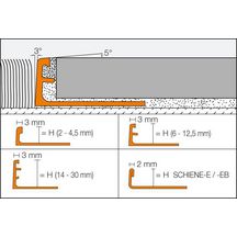 Profilé pour revêtement de sol Schiene AE100 - aluminium naturel anodisé mat - L. 2,5 m - H. 10 mm