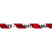 Ruban de signalisation "Amiante" - PE blanc/rouge - rouleau de 500 m x 75 mm