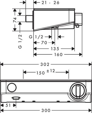 Mitigeur thermostatique douche Ecostat ShowerTablet Select 300 blanc chromé réf. 13171400