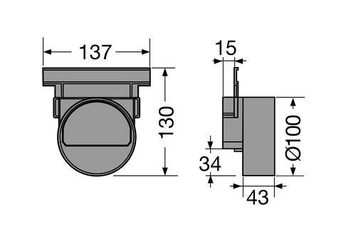 Fond de naissance diamètre 100mm UNAT177 pour caniveau CAN177