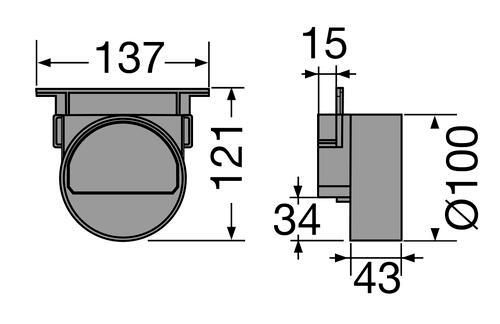 Fond de naissance diamètre 100mm UNAT178 pour caniveau 178