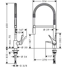 Mitigeur cuisine CENTO XXL avec douchette extractible réf. 14806000