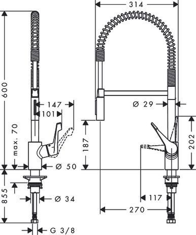 Mitigeur cuisine CENTO XXL avec douchette extractible réf. 14806000