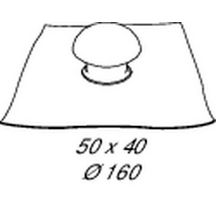 Chapeau de ventilation à collerette d'étanchéité CDT16M - avec moustiquaire - PVC marron - Ø 160 mm - collerette 500x400 mm