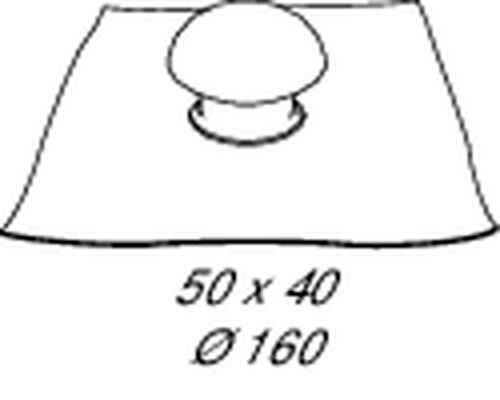 Chapeau de ventilation à collerette d'étanchéité CDT16M - avec moustiquaire - PVC marron - Ø 160 mm - collerette 500x400 mm