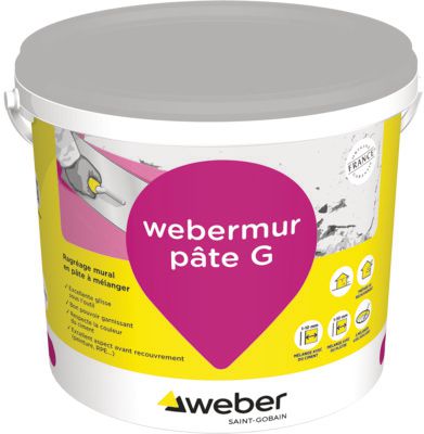 Enduit de lissage webermur pâte G - seau de 25 kg