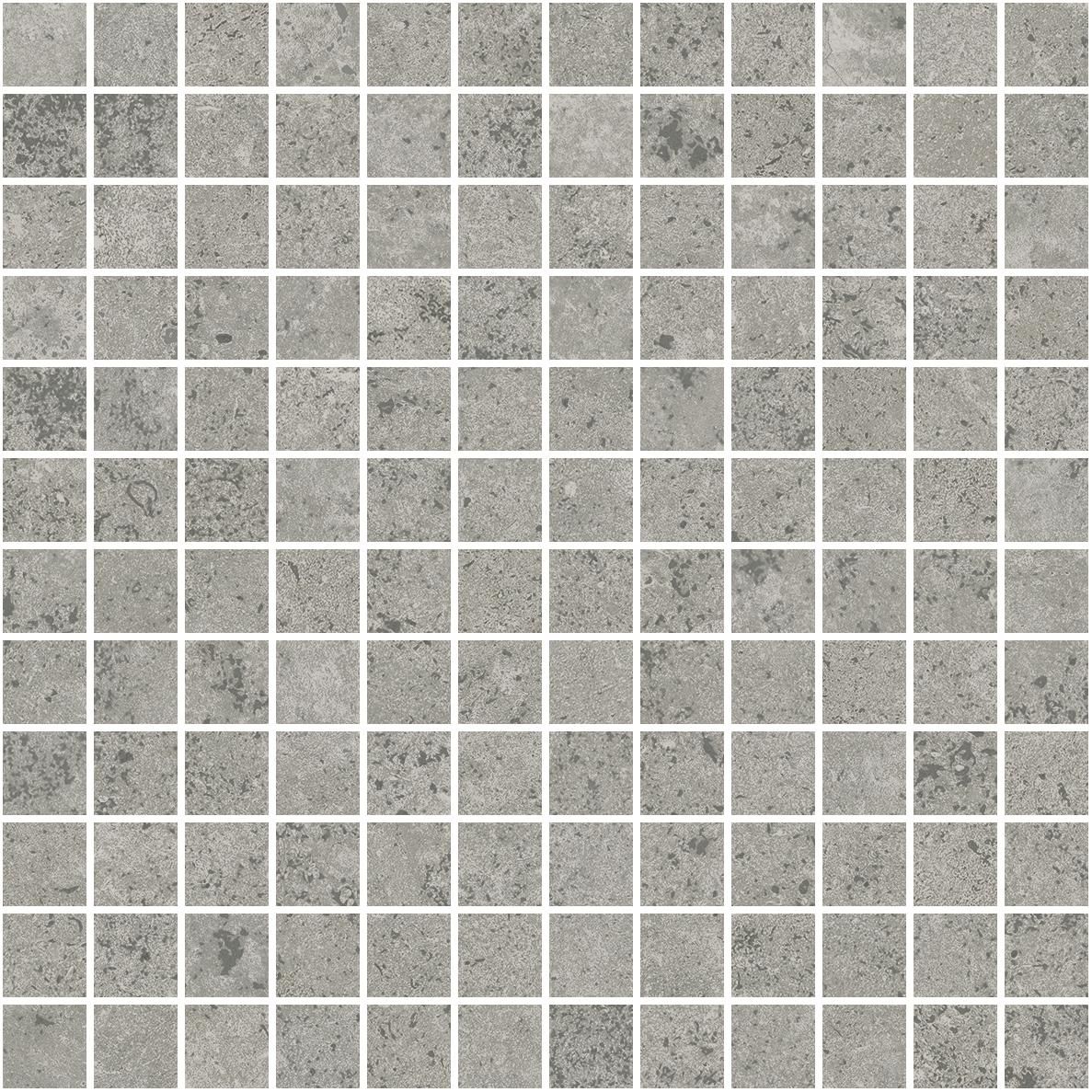 Mosaïque su foglio grès cérame Glam - grigio naturale rectifié antidérapant - 30x30 cm