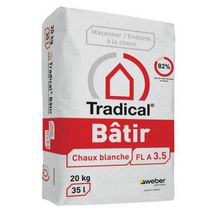 Chaux aérienne blanche Tradical Bâtir - sac de 20 kg