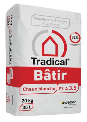 Chaux aérienne blanche Tradical Bâtir - sac de 20 kg