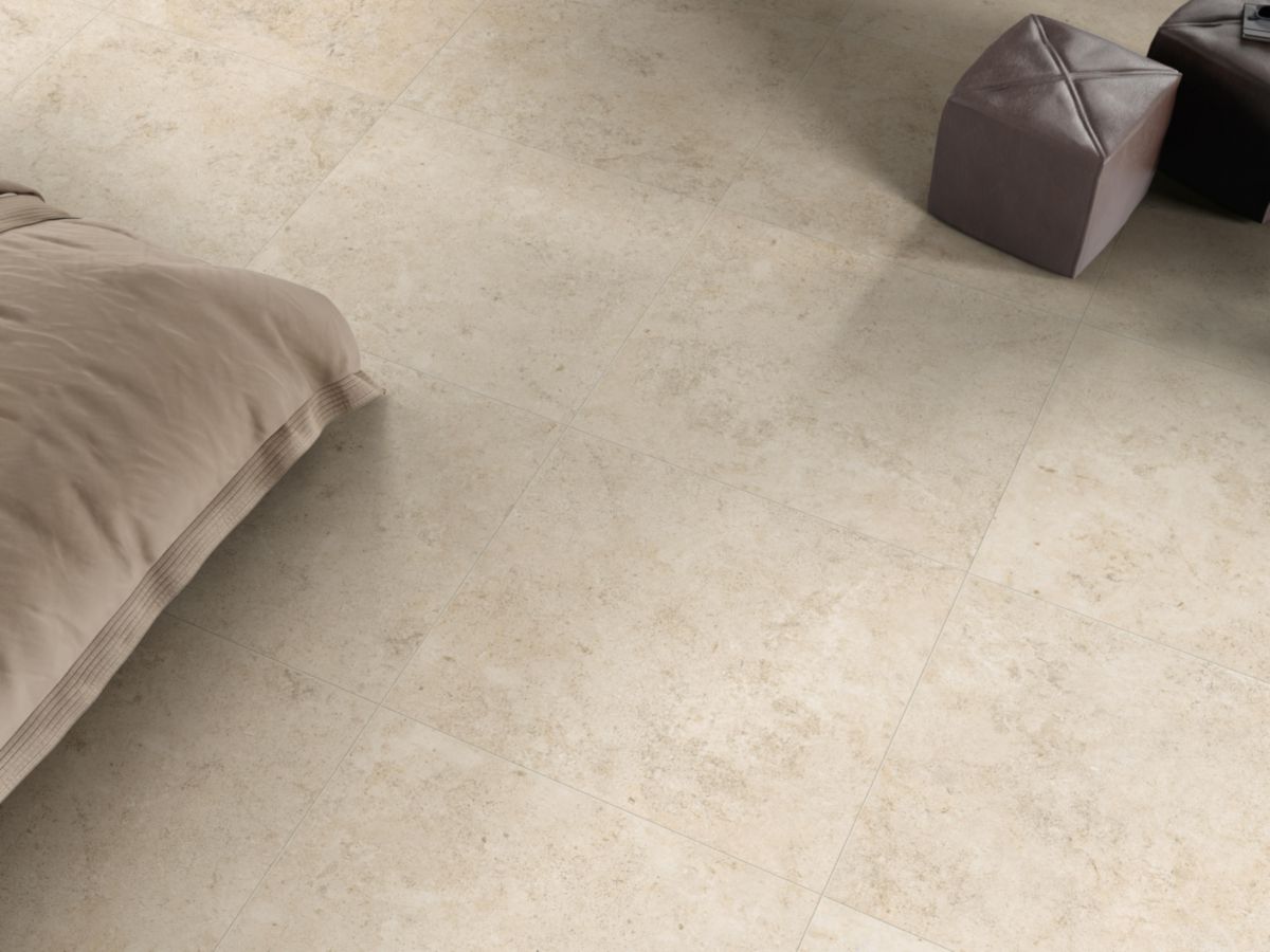 Carrelage sol intérieur grès cérame Glam - beige lappato rectifié - 80x80 cm