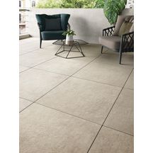 Carrelage sol extérieur grès cérame Glam Two - tortora naturale rectifié antidérapant - 80x80 cm - ép. 20 mm