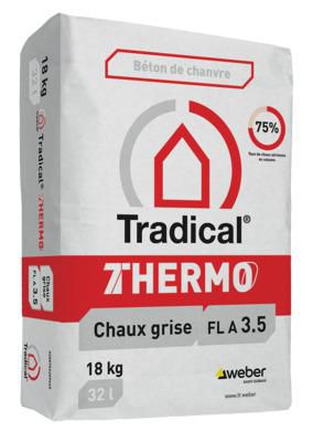 Chaux formulée pour Bétons Chanvre Tradical THERMO sac de 18 kg