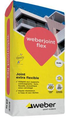 Mortier weberjoint flex pour support soumis à déformation - blanc E05 - sac de 25 kg