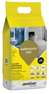 Joint de carrelage esthétique Weberjoint Star - gris granit E10 - sac de 5 kg