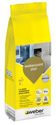 Joint de carrelage esthétique Weberjoint Star - ton brouillard B02 - sac de 2 kg