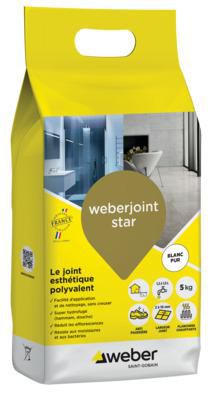 Joint de carrelage esthétique Weberjoint Star - blanc pur E06 - sac de 5 kg