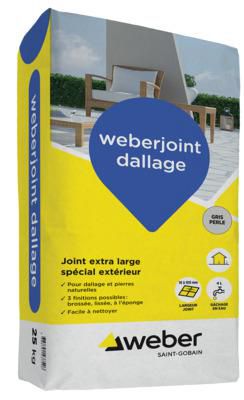 Mortier weberjoint dallage - gris perle E07 - sac de 25 kg