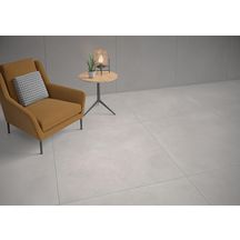 Carrelage sol intérieur Essence - grès cérame effet béton rectifié - gris clair naturel - 60x120 cm